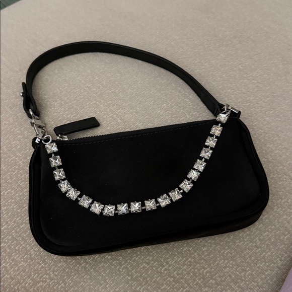 BY FAR Elegant Black Shoulder Bag with Silver Accents - Picture 3 of 3